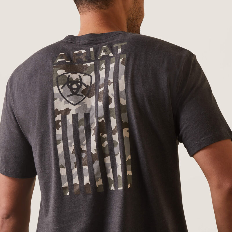 Ariat Tonal Camo Flag Men's T-Shirt | 10044778