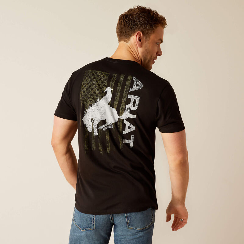 Ariat Bronco Flag Men's T-Shirt | 10047897
