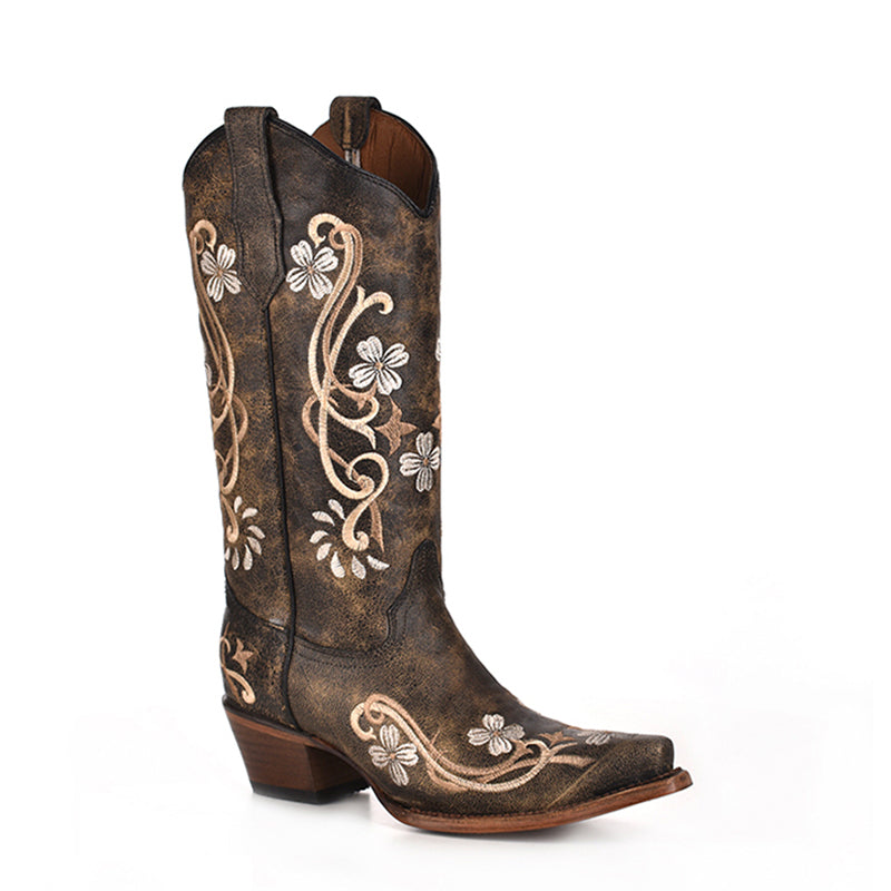 Circle G Ladies Floral Embroidered Boot | L5175