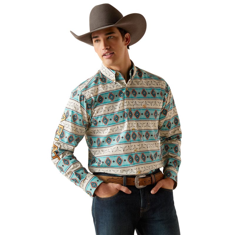 ARIAT MEN'S TEAM CRUZ FITTED LONG SLEEVE BUTTON DOWN WESTERN SHIRT | 1 ARIAT MEN'S TEAM CRUZ FITTED LONG SLEEVE BUTTON DOWN WESTERN SHIRT | 1