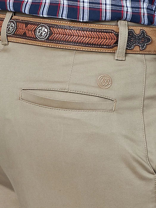 MEN'S WRANGLER CASUALS® FLAT FRONT RELAXED FIT PANTS IN KHAKI | 00096kh