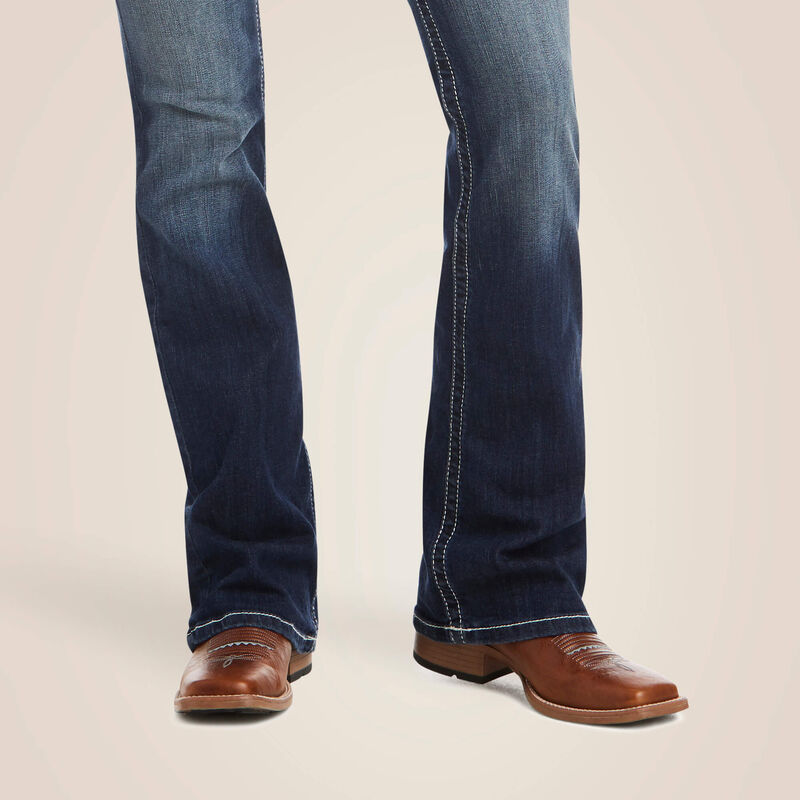 R.E.A.L. Ladies Mid Rise Stretch Entwined Boot Cut Jean | 10017510