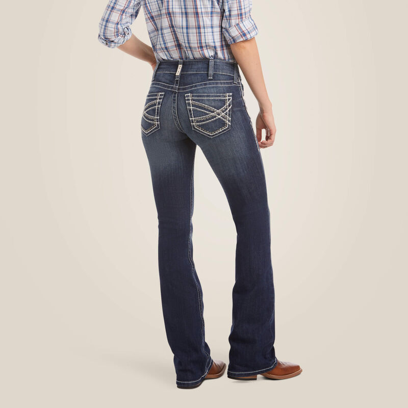 R.E.A.L. Ladies Mid Rise Stretch Entwined Boot Cut Jean | 10017510