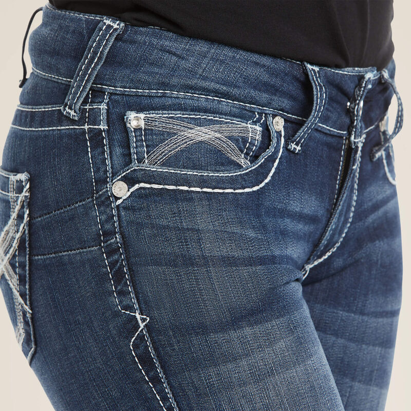 R.E.A.L. Woman's Mid Rise Stretch Ivy Stackable Straight Leg Jean | 10024300