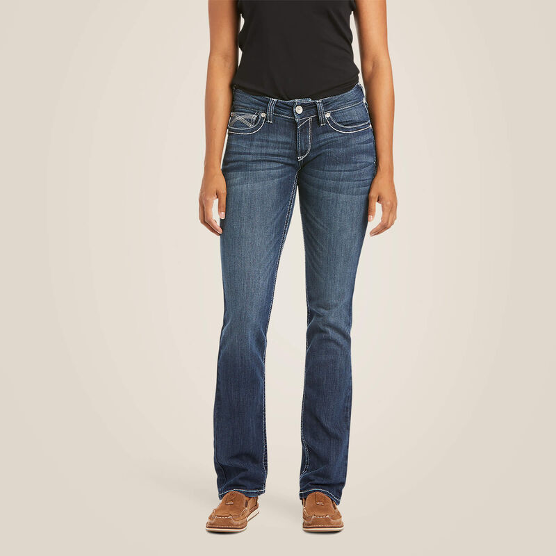 R.E.A.L. Woman's Mid Rise Stretch Ivy Stackable Straight Leg Jean | 10024300