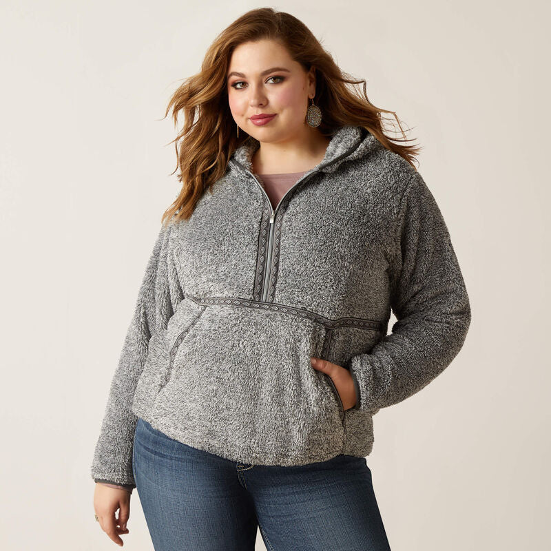 Woman's Lurex Berber 1/2 Zip Hoodie (1X - 3X) | 10047244