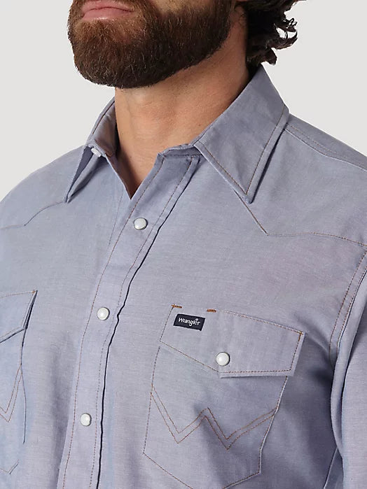 COWBOY CUT® WORK WESTERN CHAMBRAY LONG SLEEVE SHIRT IN CHAMBRAY | 70130mw