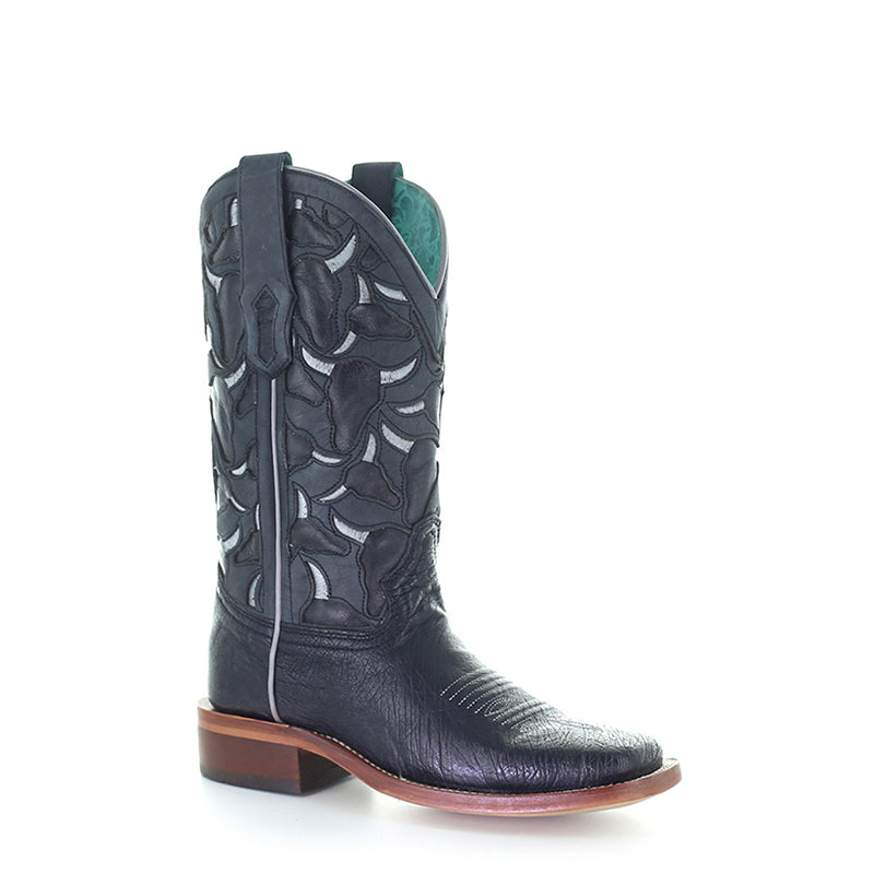 A4058 | Women's Smooth Quill Ostrich Boot