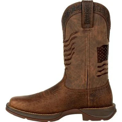 REBEL™ BY DURANGO® BROWN DISTRESSED FLAG EMBROIDERY WESTERN BOOT | Ddb0314