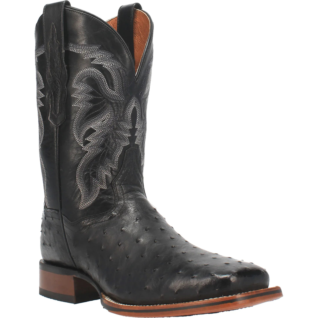 Dan Post Men's Alamosa Black  Full Quill Ostrich Boot | Dp4873