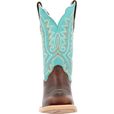 DURANGO® LADY REBEL PRO™ WOMEN’S BAY BROWN ARTIC BLUE WESTERN BOOT | Drd0443