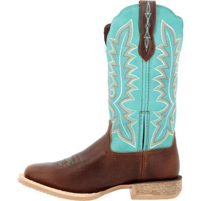 DURANGO® LADY REBEL PRO™ WOMEN’S BAY BROWN ARTIC BLUE WESTERN BOOT | Drd0443