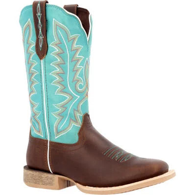 DURANGO® LADY REBEL PRO™ WOMEN’S BAY BROWN ARTIC BLUE WESTERN BOOT | Drd0443