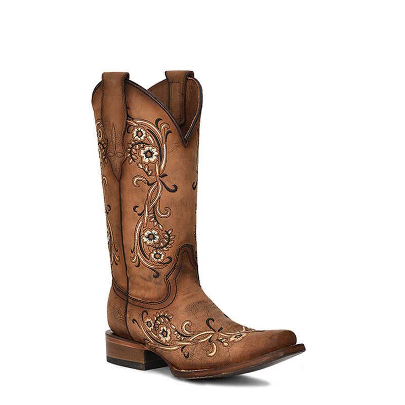 L2063 | Circle G by Corral Sand Floral Embroidered Boot