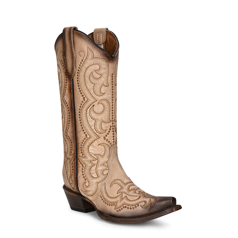 L5870 | Sand Embroidered Women's Boot