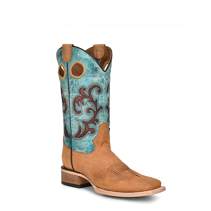 L5910 | Honey & Turquoise Inlay Boot