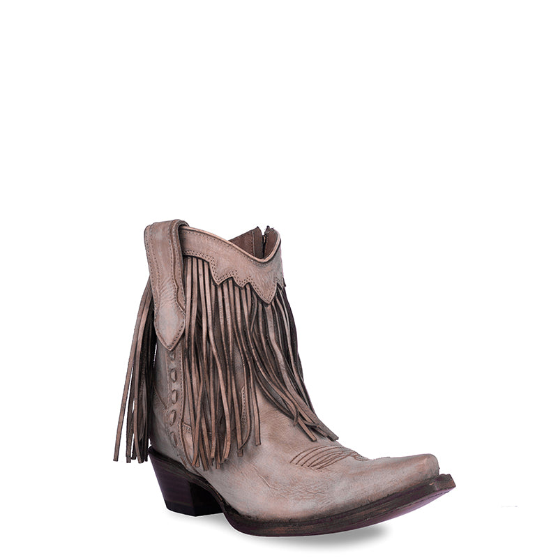 Circle G by Corral Sand Fringe Ankle Boot | L6071