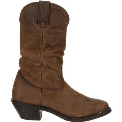 DURANGO® WOMEN'S DISTRESSED TAN SLOUCH WESTERN BOOT | Rd542