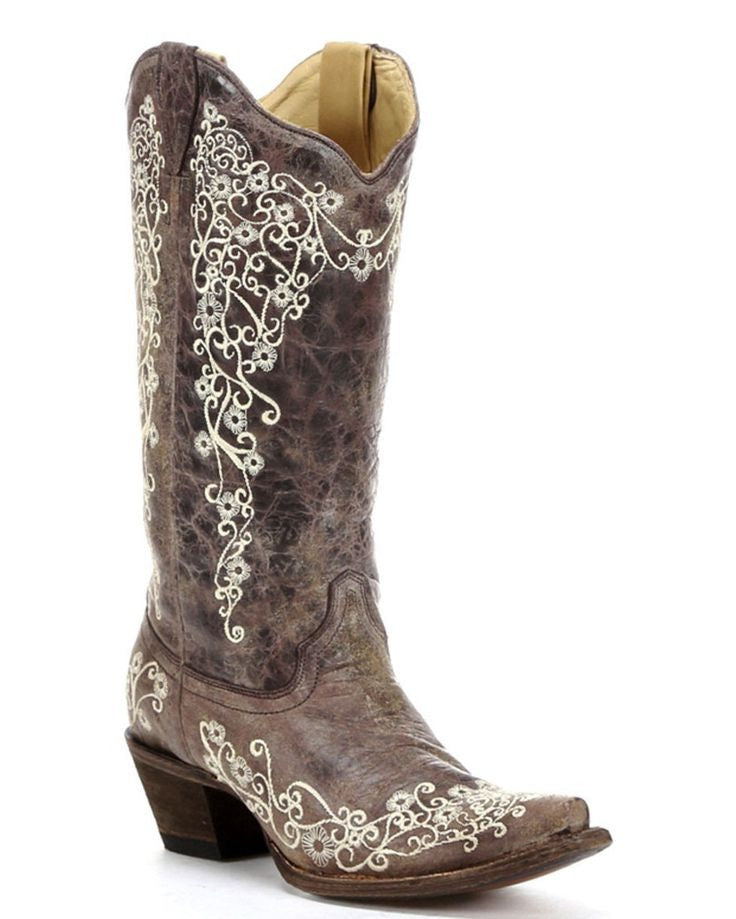 A1094 | Corral Ladies Embroidered Snip Toe Boot