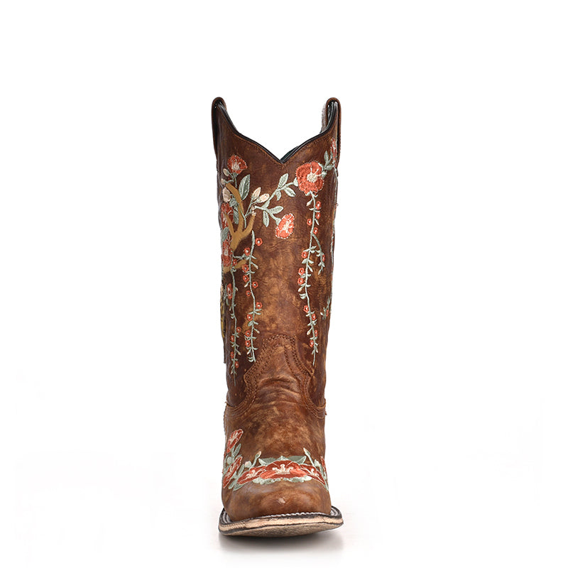 A3708 | Deer Floral Embroidered Women's Boot