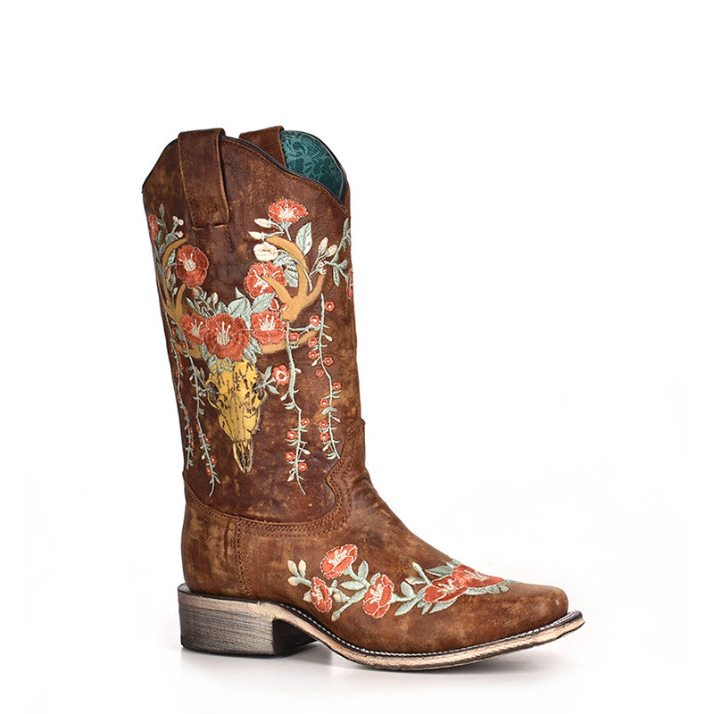 A3708 | Deer Floral Embroidered Women's Boot