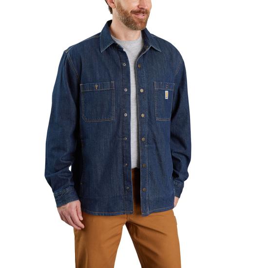 Carhartt Relaxed Fit Denim Fleece Lined Snap-Font Shirt Jac | 105605