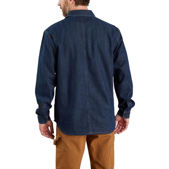 Carhartt Relaxed Fit Denim Fleece Lined Snap-Font Shirt Jac | 105605