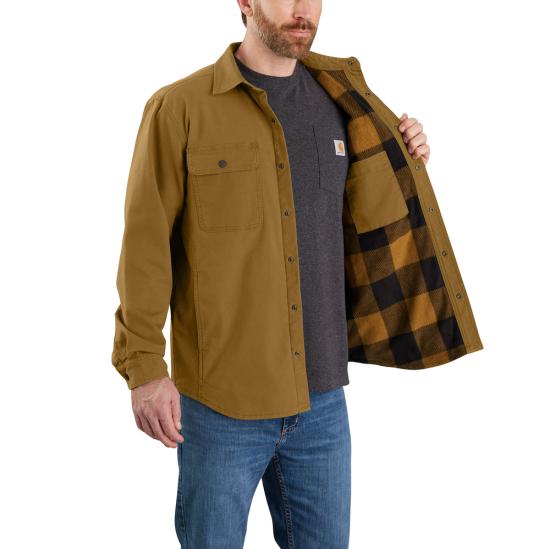 Carhartt Rugged Flex Relaxed Fit Canvas Fleece-Lined Shirt Jac |105419