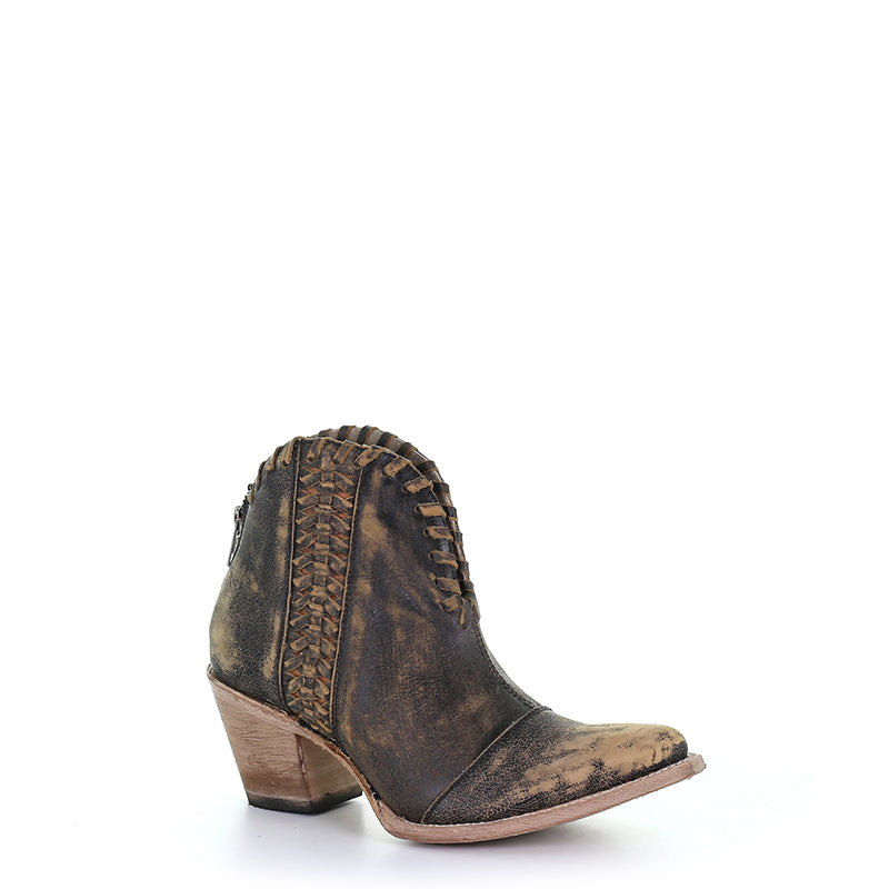 Q5110 | Woven Leather Women's Ankle Boot