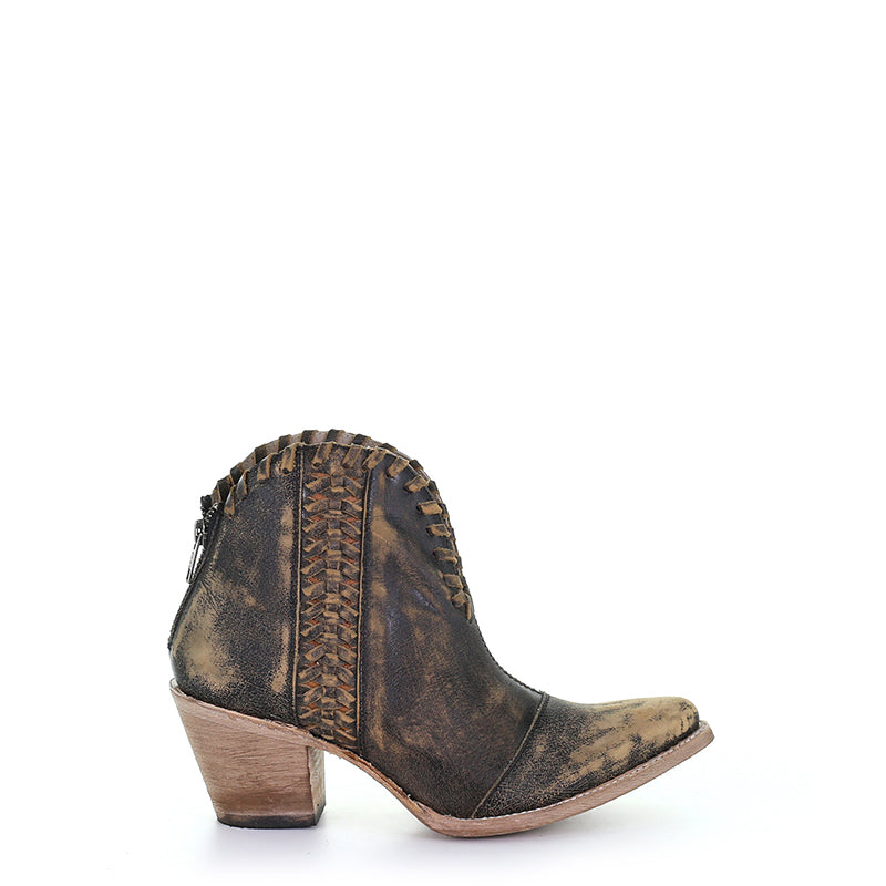 Q5110 | Woven Leather Women's Ankle Boot